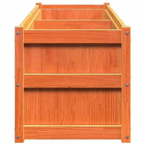 vidaXL Rustic Waxed Pine Wooden Raised Garden Planter, Brown, W/D/H: 180 x 50 x 50 cm – 3