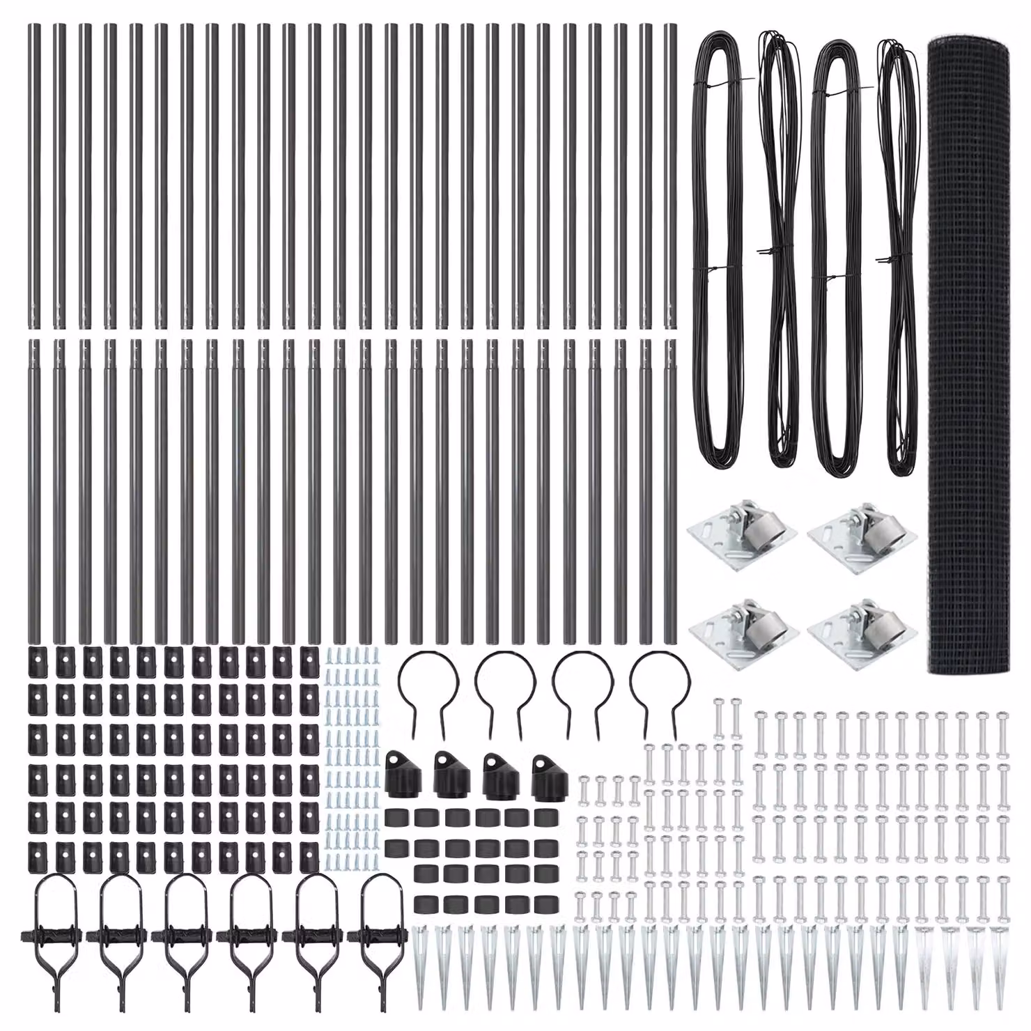 Berkfield Home Grey Steel Welded Wire Fence with 13 Spike Posts – 3