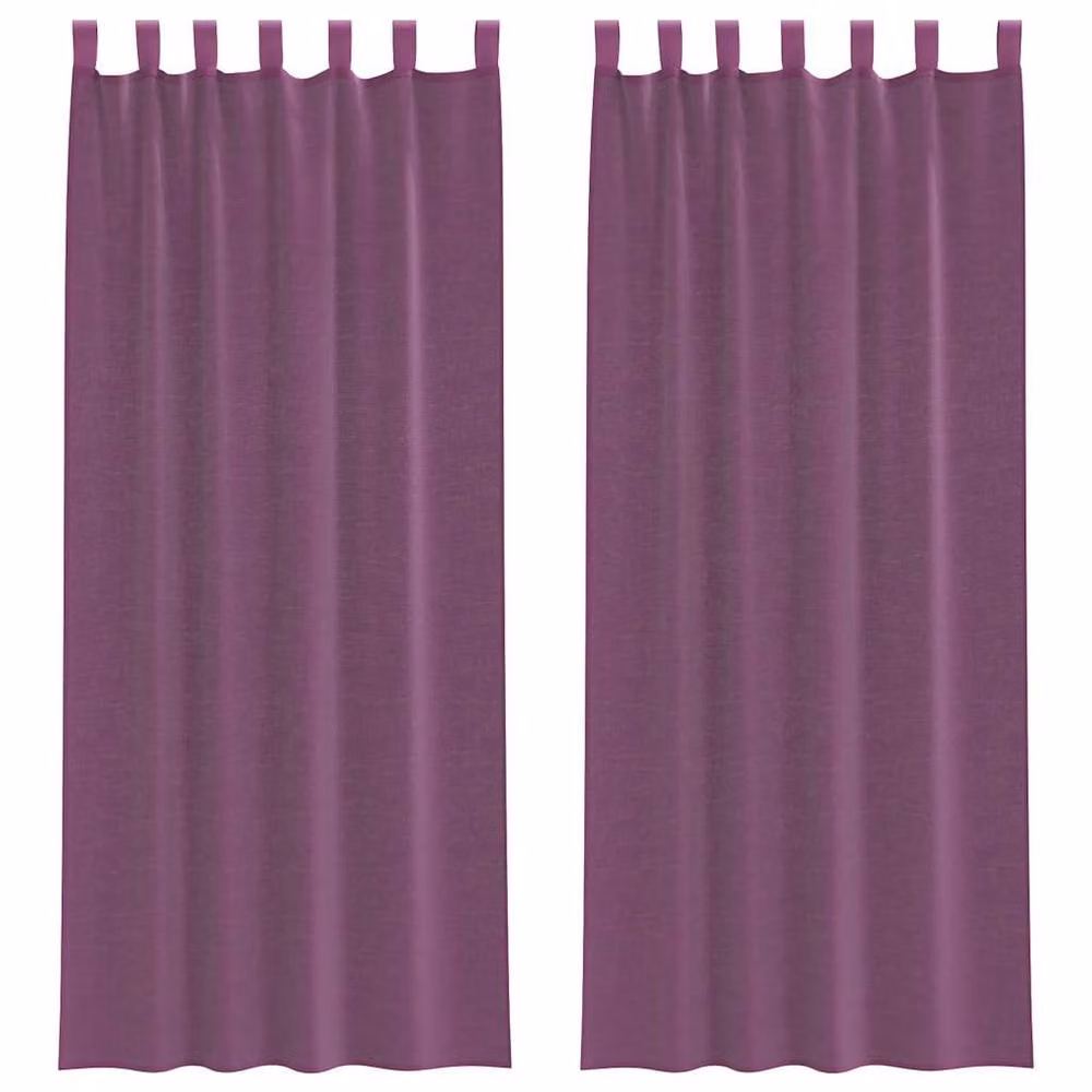 Berkfield Home Purple Voile Fabric Panel Curtains with Tabs, 2 Pack, W: 140 cm, H: 260 cm – 2