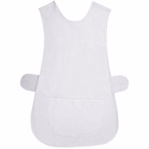 MyShoeStore Ladies Professional Catering Tabard Apron with Large Pocket in White