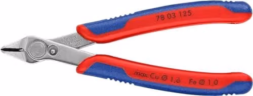 Knipex Electronic Super Knips Side Cutter in Red, Blue and Multicolour Steel