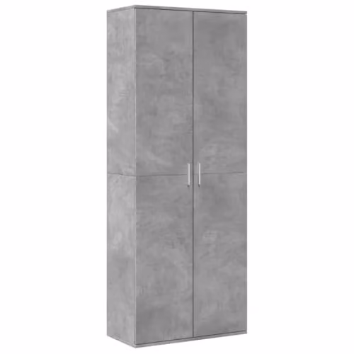 vidaXL Modern Highboard in Grey MDF with Hinged Doors, W/D/H: 70 x 35 x 180 cm