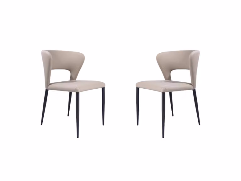 Tommy Franks Mid-Century Fabric Dining Chairs in Grey, Black and Beige, Set of 2