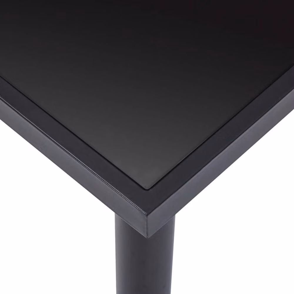Berkfield Home Modern Rectangular Dining Table in Black with Tempered Glass, W/D/H: 200 x 100 x 75 cm – 3