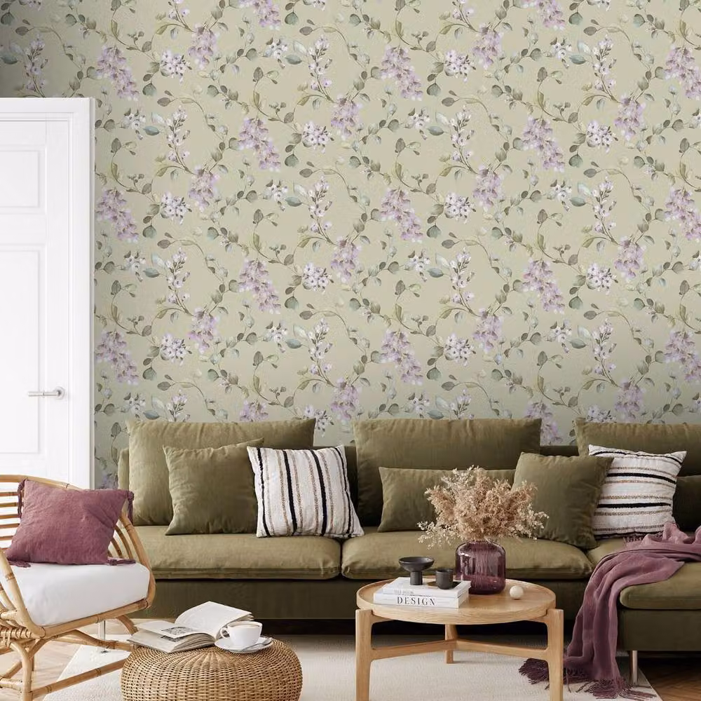 Rasch Rosalie Botanical Floral Wallpaper in Green Matt Finish – 2