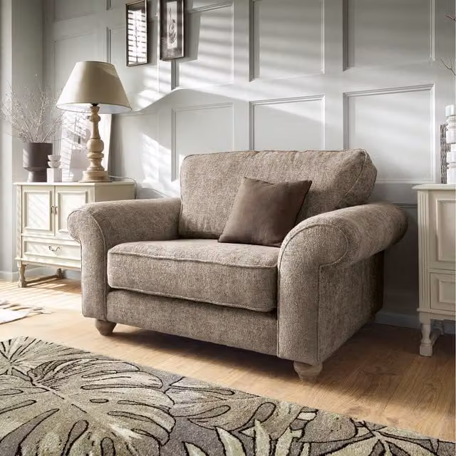Abakus Direct Ingrid Collection Cuddle Chair in Beige and Orange Fabric