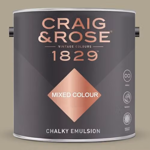 Craig & Rose 1829 Chalky Emulsion Paint in Olive Laque, Matt Finish, 2.5 l