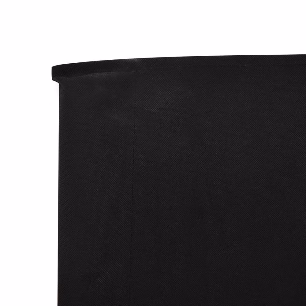Berkfield Home 9-Panel Freestanding Fabric Wind Screen Paravent, Black, W: 1200 cm, H: 160 cm – 3