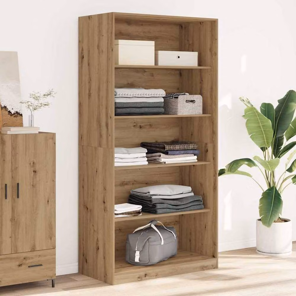 Berkfield Home Artisan Oak Wardrobe in Brown, W/D/H: 100 x 50 x 200 cm – 2
