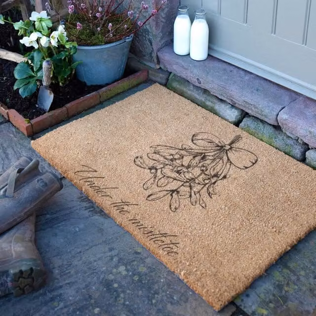 Artsy Mats Mistletoe Lines Coir Doormat in Brown, W: 90 cm, D: 60 cm – 1