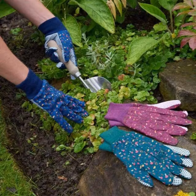 Marco Paul 3-Pack Cotton Grip Medium Gardening Gloves in Multicolour – 1