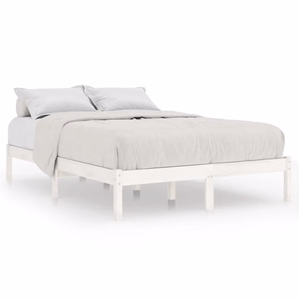 Berkfield Home Super King Size Solid Pine Wood Bed Frame, White, W: 180 cm, D: 200 cm – 2