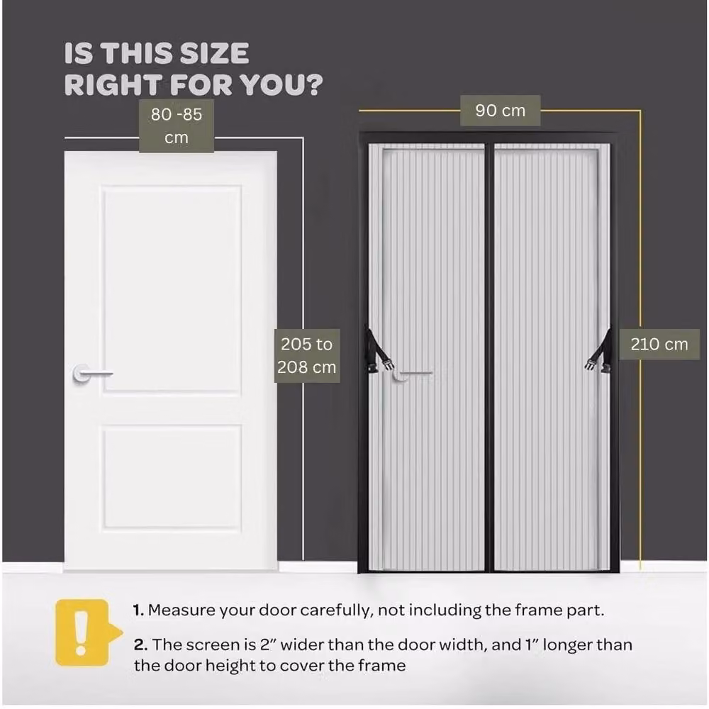 Havendro Magnetic Screen Door in Black, W/H: 90 x 210 cm – 2