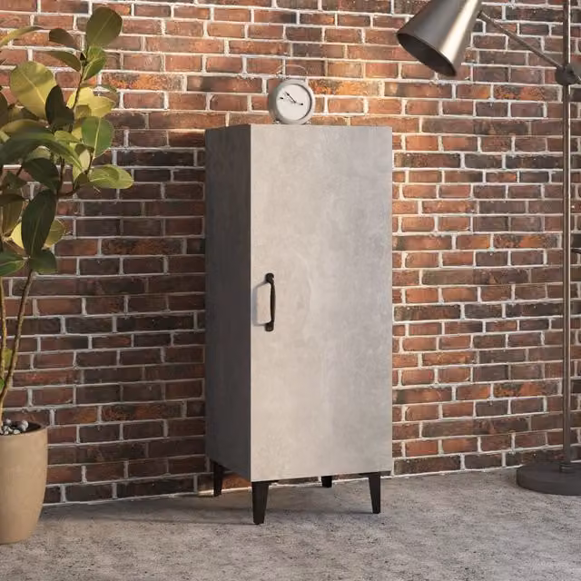 Berkfield Home Sideboard in Concrete Grey, W/D/H: 34.5 x 34.5 x 90 cm – 1