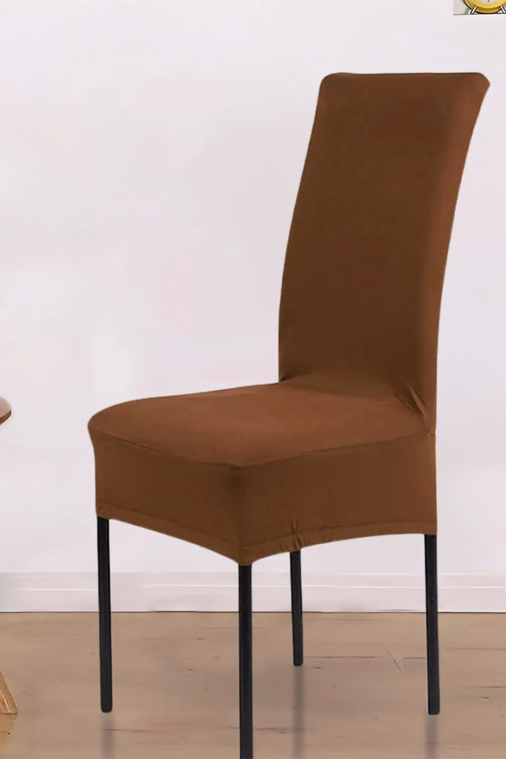 Neel Blue Universal Armless Dining Chair Protective Slipcover in Brown, High-Back Spandex Stretch Fabric – 5
