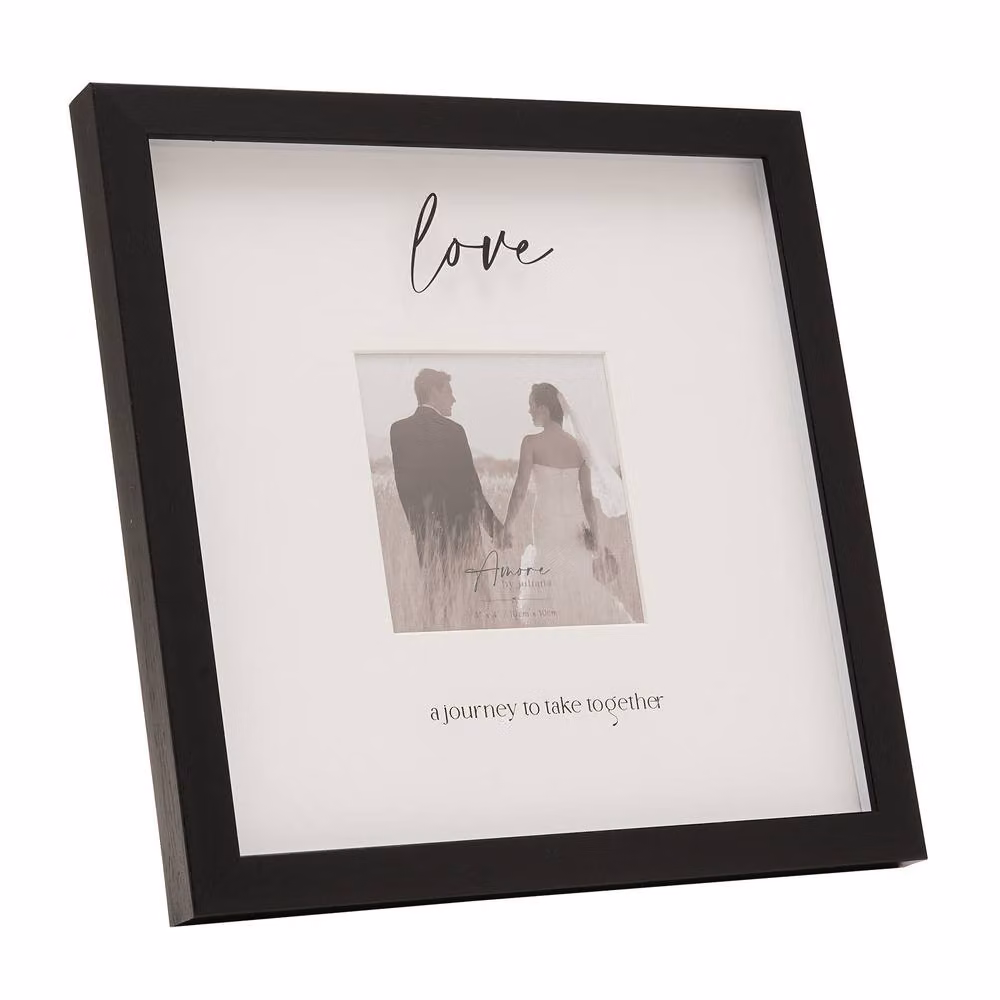 Juliana Amore Black Wide Square Tabletop Photo Frame for Wedding or Anniversary Gifts, 10.16 x 10.16 cm – 2