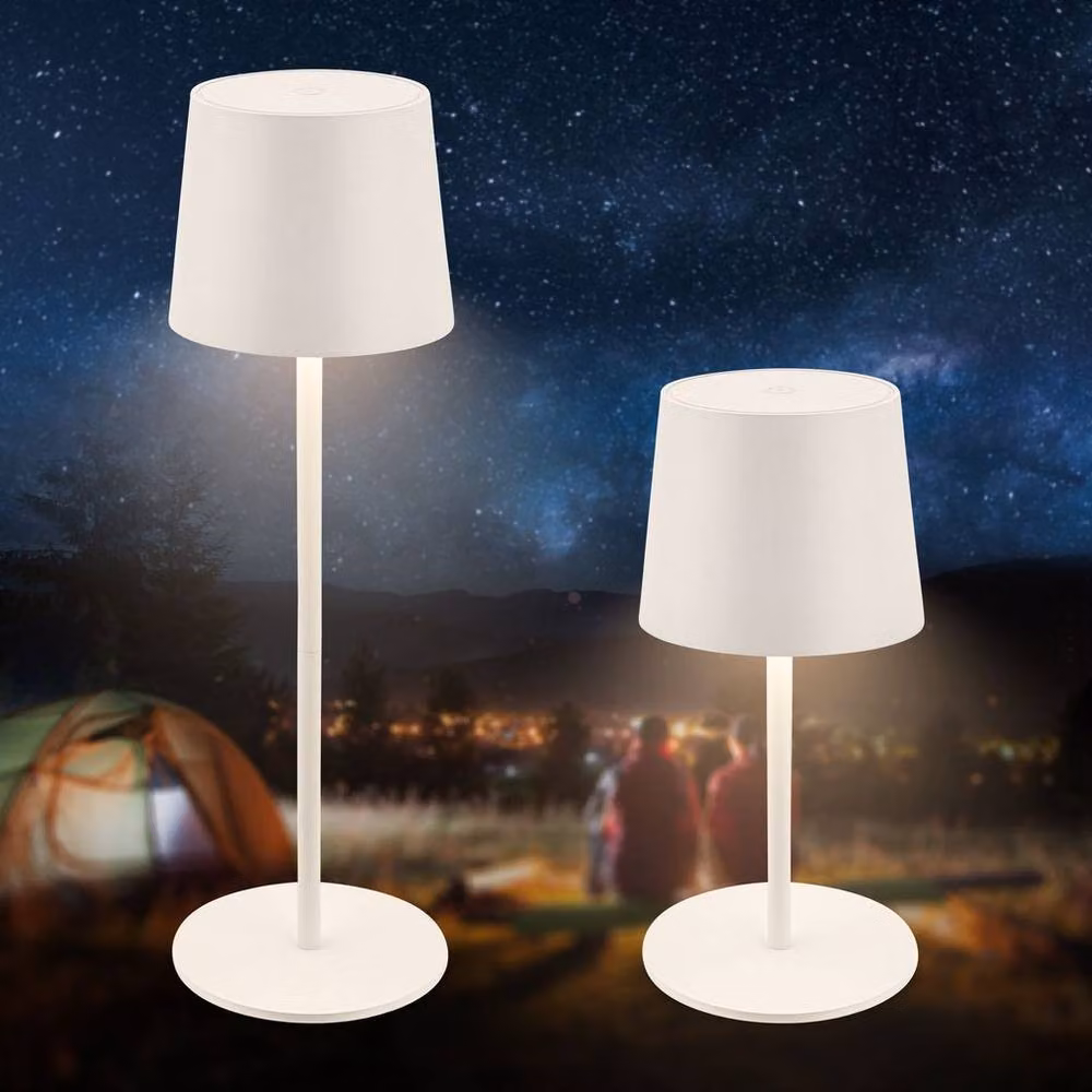 Briloner Rechargeable LED Table Lamp, Dimmable Touch Control Reading Light in White – 2