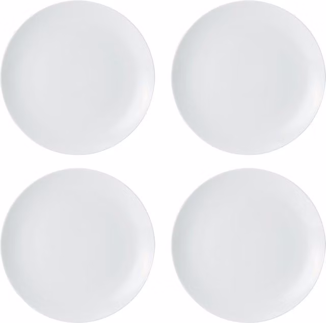 Mikasa Chalk White Porcelain Side Plates, Set of 4, Diameter: 21 cm