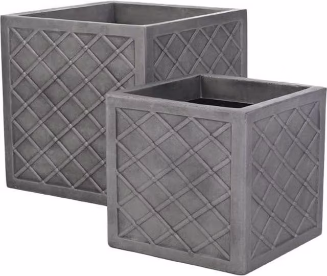 Sankey Lazio Square Plastic Planter in Grey – 1