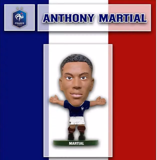 SoccerStarz Anthony Martial Mini Figure, Blue, Height: 5 cm