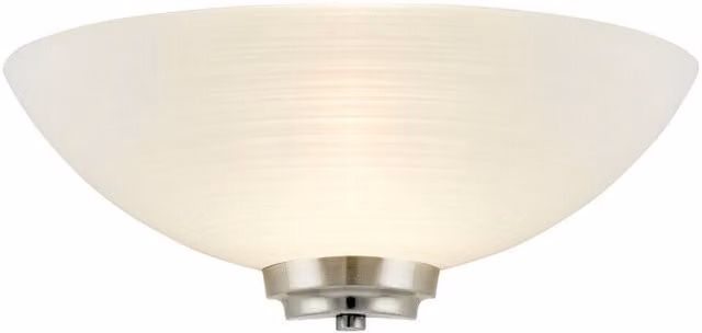 Loops Dimmable LED Wall Light in Satin Chrome and White with Glass Dome Shade – 1