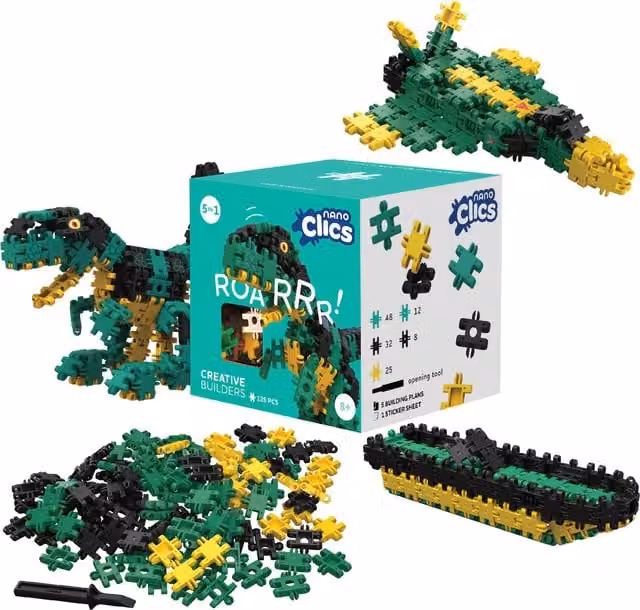 Nano Clics Creative Builders 125pcs Mini Bricks Set in Multicolour and Green