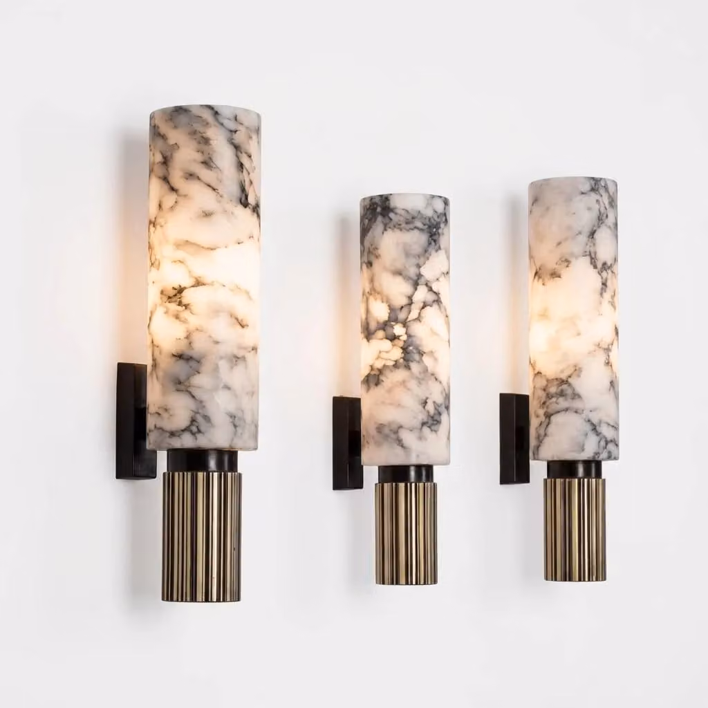 Araco Lumière Frozen Flux Alabaster Wall Light in White