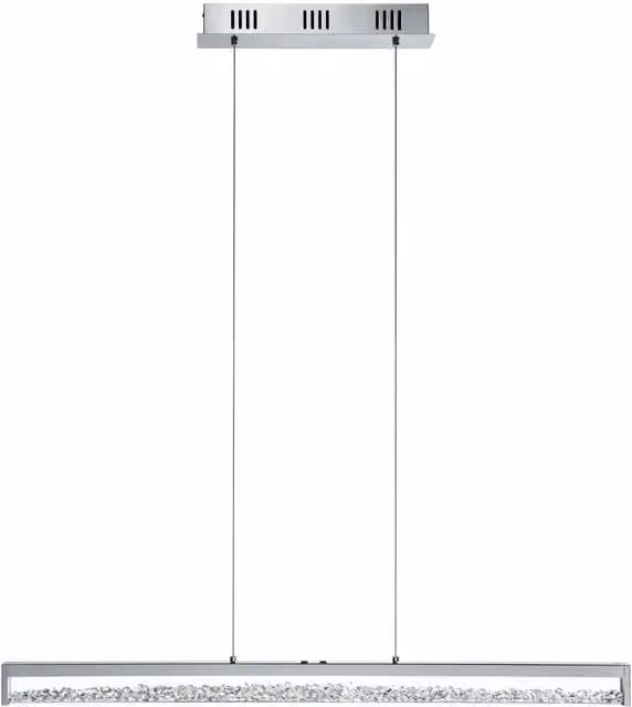 Loops LED Pendant Light in Chrome with Transparent Glass and Crystal Shade