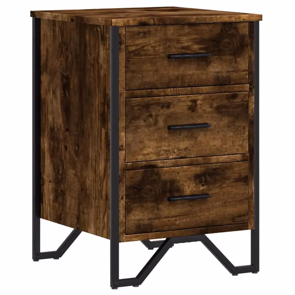 Berkfield Home Smoked Oak Bedside Cabinet in Brown, W/D/H: 40 x 41 x 60 cm – 2
