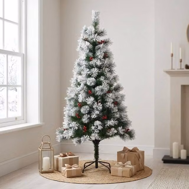 STILVORA Artificial Green Christmas Tree with Metal Stand, Height: 210 cm – 1