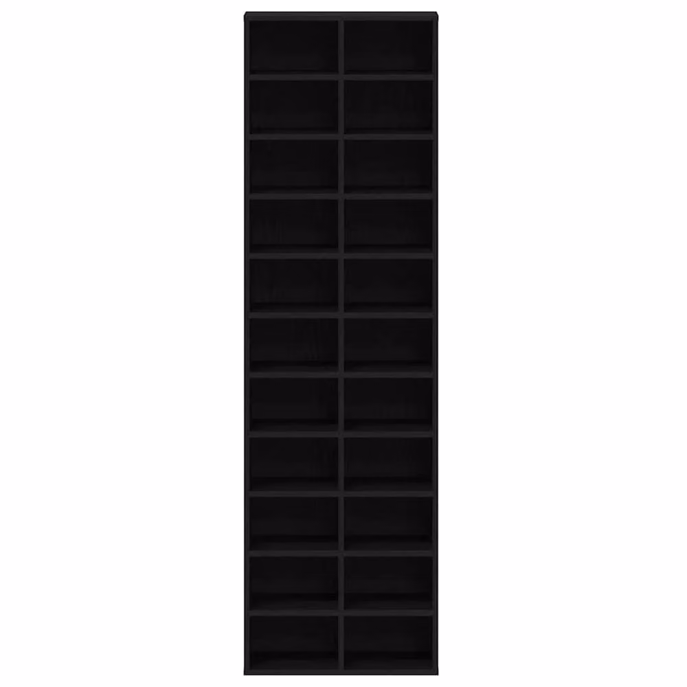 Berkfield Home Black Oak Shoe Cabinet, W: 54 cm, D: 34 cm, H: 183 cm – 3
