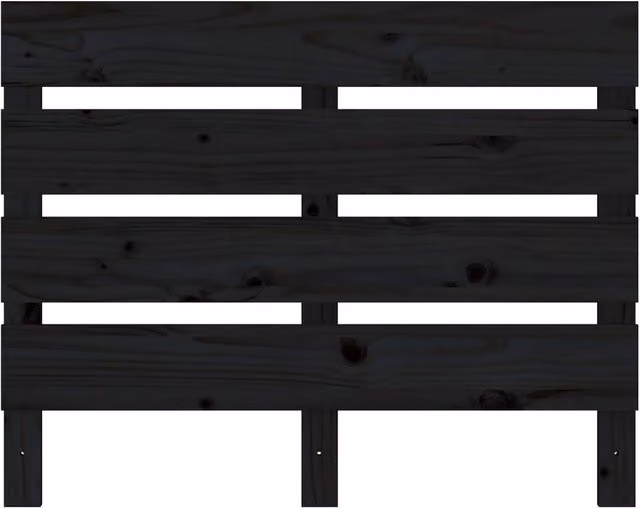 Berkfield Home Black Solid Pine Wood Headboard W/D/H: 100 x 3 x 80 cm – 1