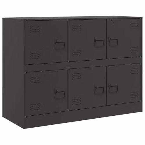 vidaXL Modern Matt Black Metal Sideboard W/D/H: 99 x 39 x 73 cm – 1