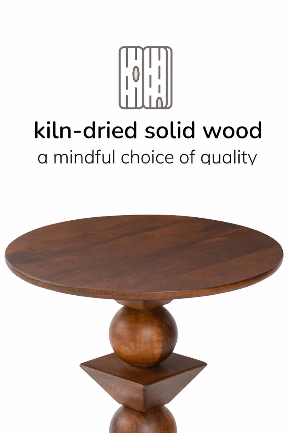 MH London Gino Round Solid Mango Wood Side Table in Walnut Brown – 3