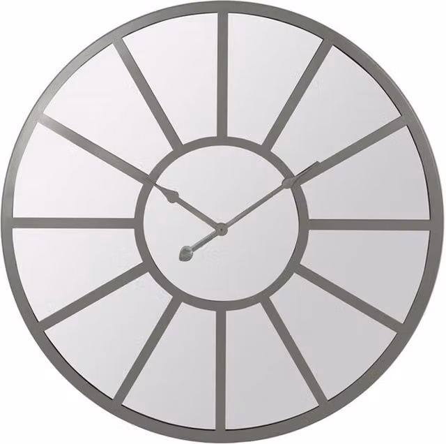 KDMK Modern Round Metal Wall Clock in Grey