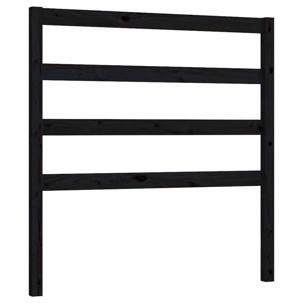 Berkfield Home Beautiful Bed Headboard in Black Solid Pine Wood, W: 96 cm, D: 4 cm, H: 100 cm – 2