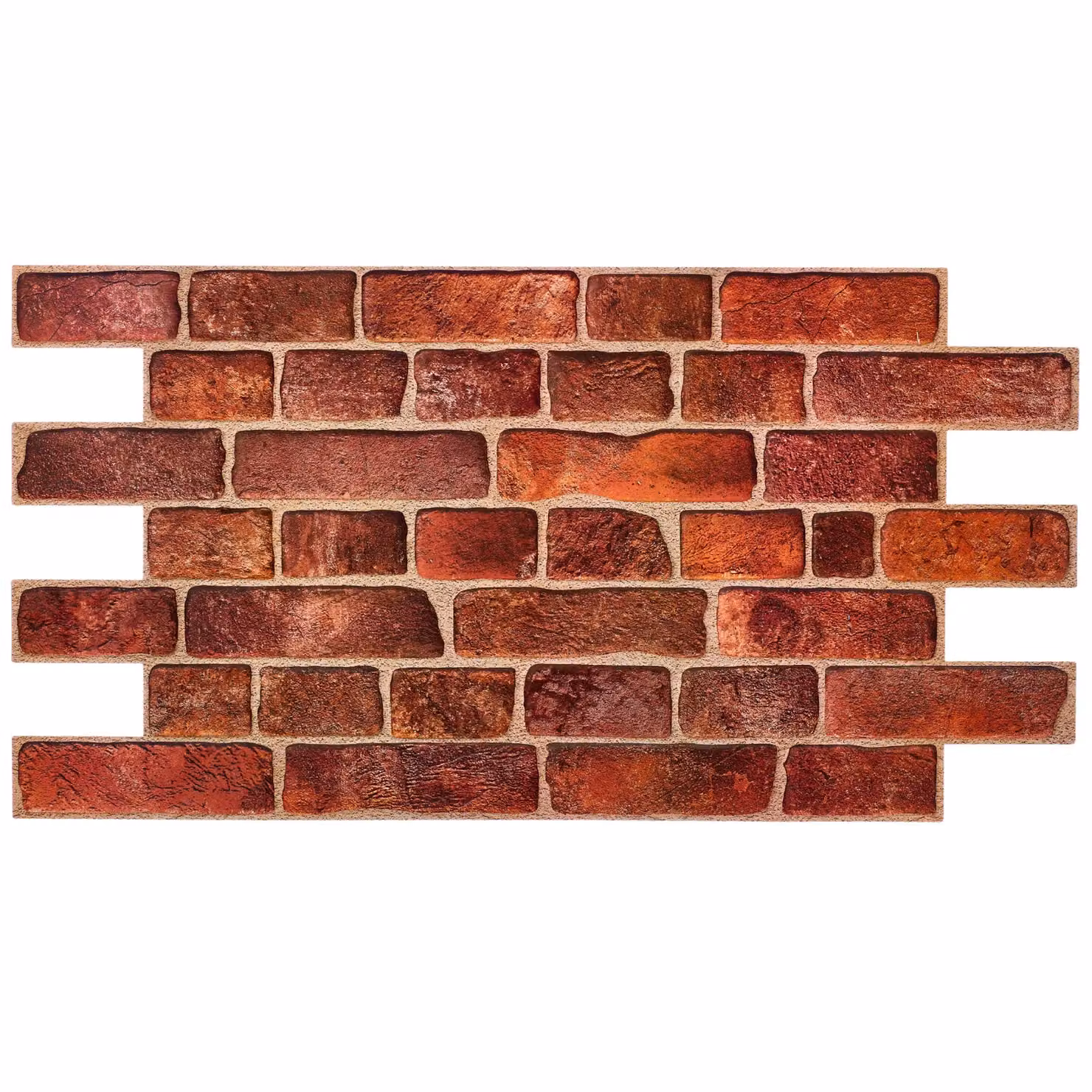 Novecrafto 3D Brick Effect Wall Panels, Red PVC Plastic Cladding, 6 Sheets, W/H: 96 x 48 cm – 2
