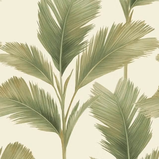 Belgravia Kailani Palm Leaf Botanical Wallpaper in Green, Roll W: 50.0 cm, H: 64.0 cm – 1
