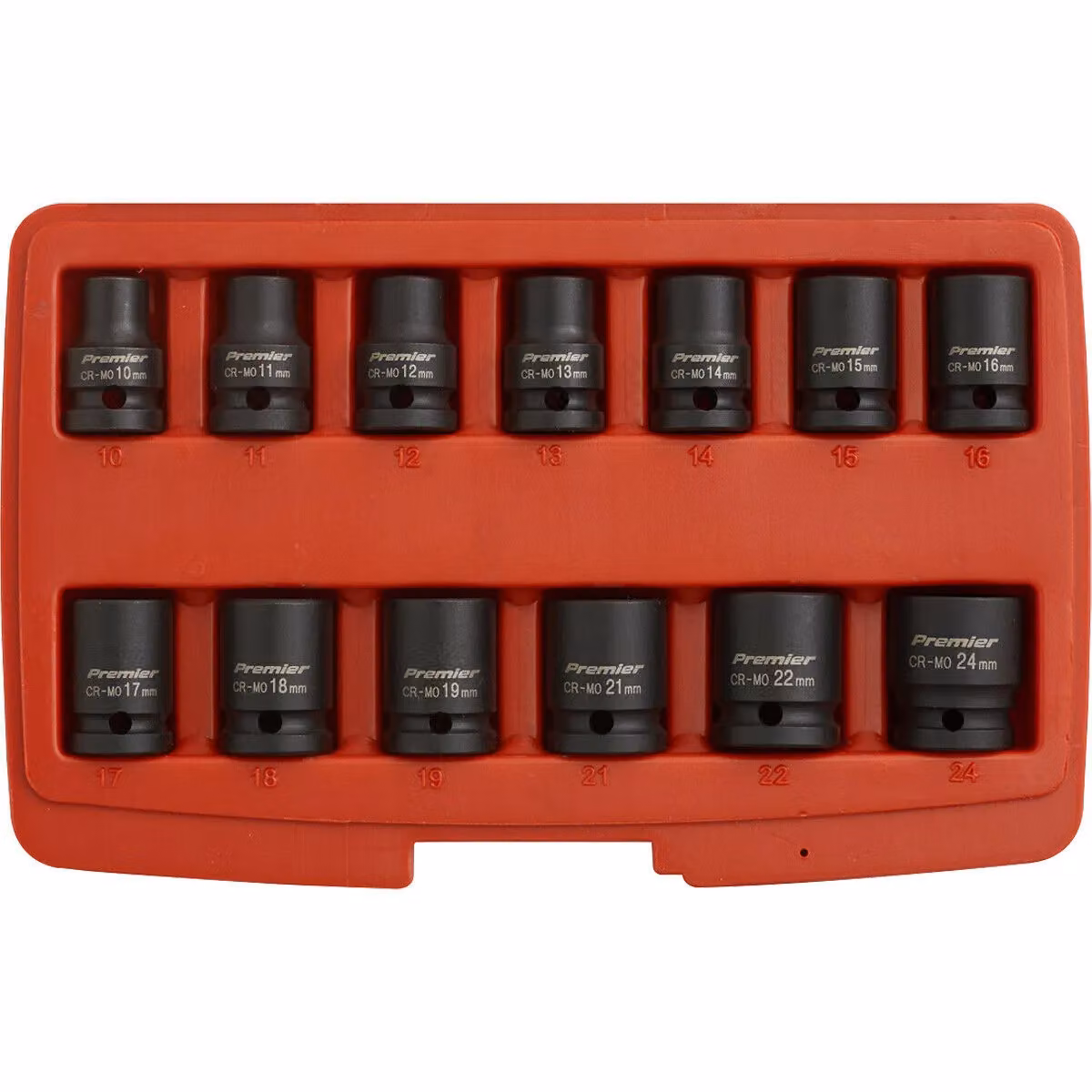 Loops 13 Piece 1/2 inch Sq Drive 12-Point Impact Socket Set in Black and Multicolour Chrome Molybdenum Steel – 3