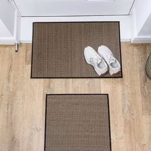 JVL Antarra Machine Washable Non-Slip Entrance Doormat and Runner Set, Black – 2