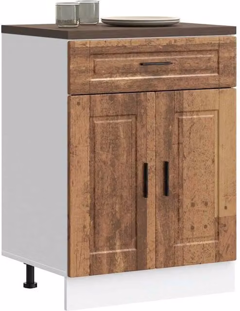 Berkfield Home Porto Old Wood Kitchen Base Cabinet in Brown – 1