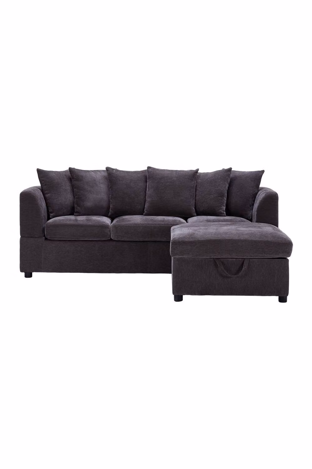 Garden Sanctuary Modern L-Shape 3-Seater Corner Sofa with Matching Ottoman in Grey – 2