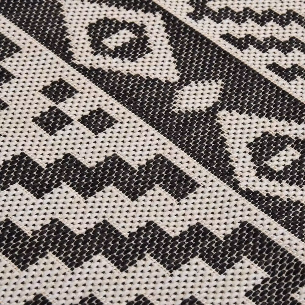 Berkfield Home Outdoor Flatweave Striped Rug in Black, W/D: 200 x 280 cm – 5