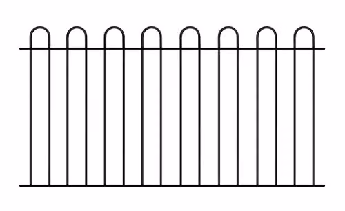 Burbage Iron Craft Court Hoop Top Steel Fence Panel, Black, W: 183 cm, H: 95 cm – 1