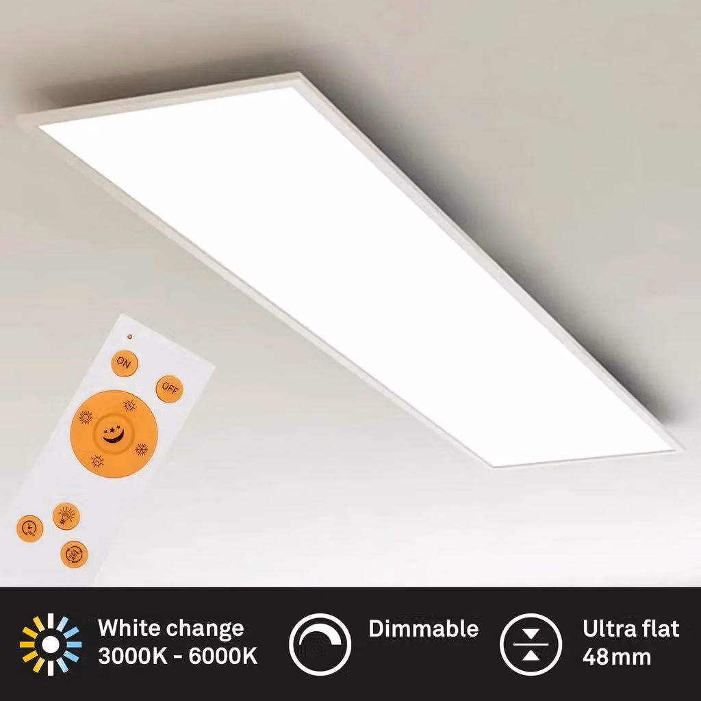 Briloner Ultraslim White 36W CCT Dimmable LED Ceiling Panel with Remote Control – 2