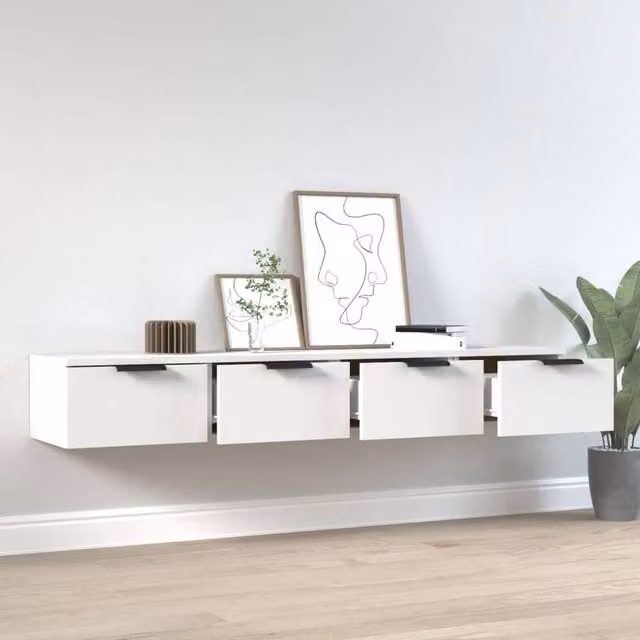 Berkfield Home Wall Mounted Cabinets, 2 Piece, White, W/D/H: 68 x 30 x 20 cm
