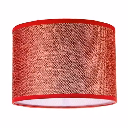 Happy Homewares Modern Red Glitter Fabric Cylinder Lamp Shade, Diameter: 25 cm