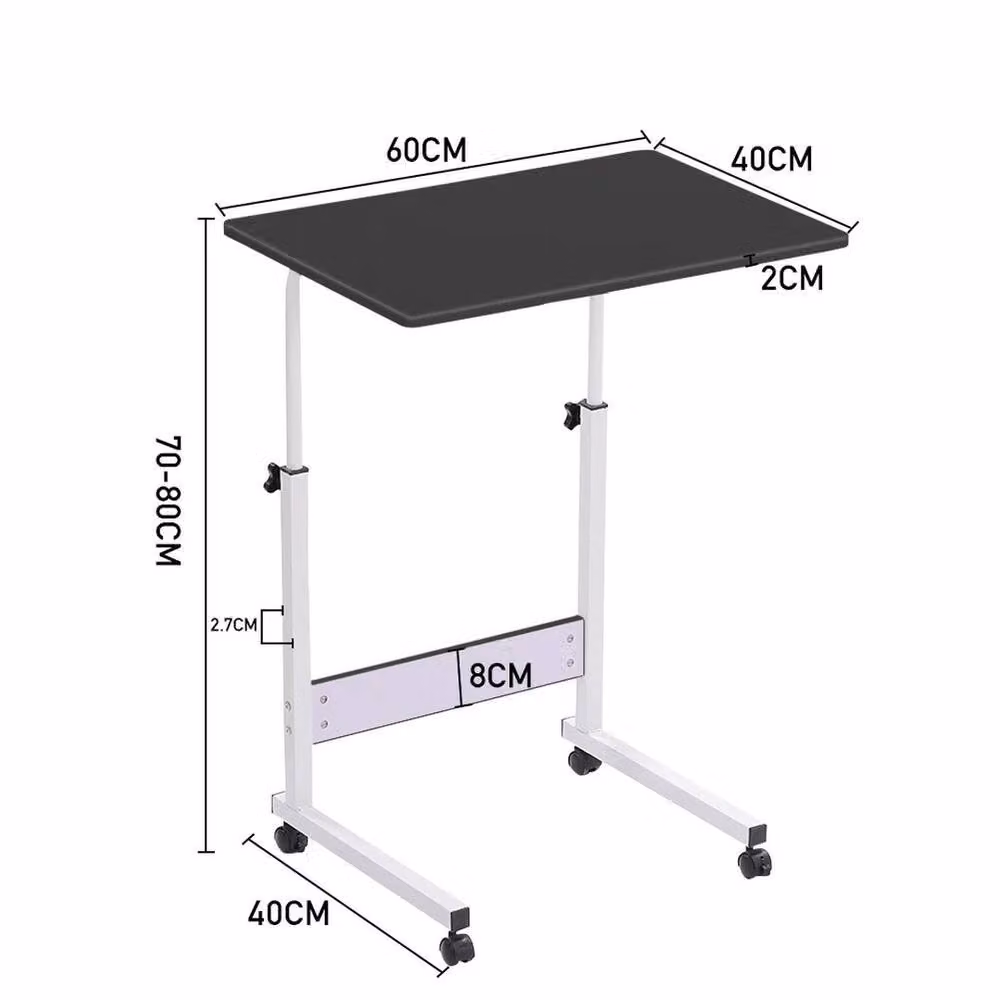 EONLION Height Adjustable Mobile Laptop and Computer Desk in Black – 2
