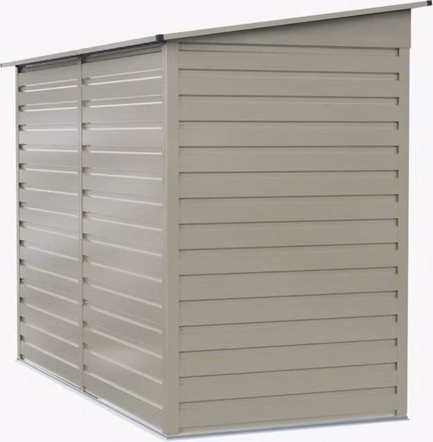 FORGEVIO Grey Galvanised Steel Outdoor Garden Shed
