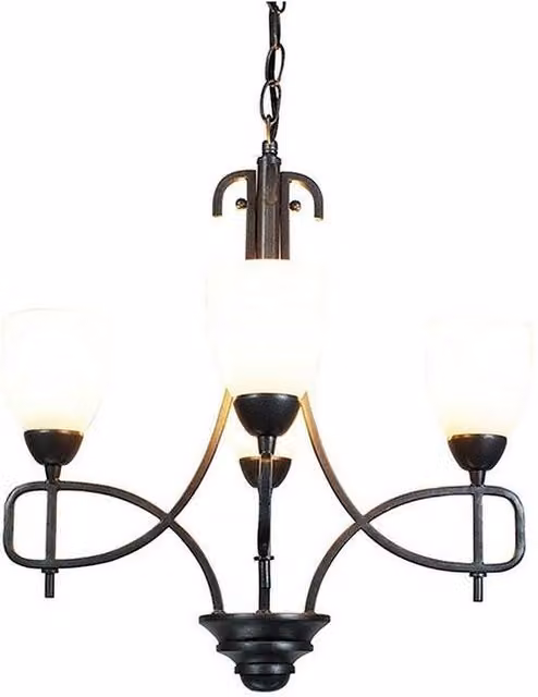 Netlighting San Marino 4 Light Pendant Lamp in Grey with Glass and Metal Details – 1
